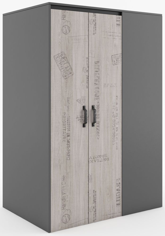 Deena barngarderob - Graphite/ek - Vänstervänd Deena barngarderob - Graphite/ek - Vänstervänd